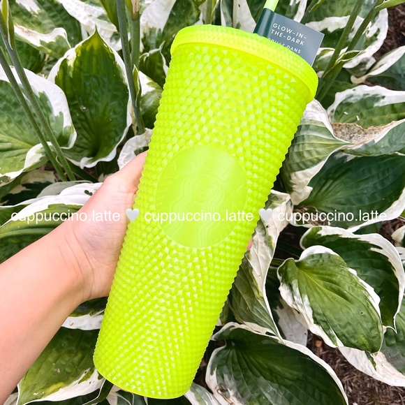 👻2 NWT✨Starbucks ‘Lemongrass Glow in The Dark Bling’ Studded Cold Cup Tumblers - Picture 2 of 12